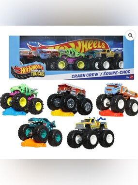 Monster Trucks Crash Crew - 5-Pack Kids Toy 
Set